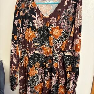 Maurices Floral Dress - Black, Orange, Purple